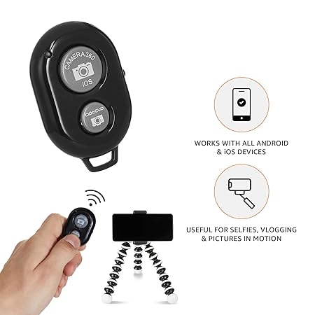 Wireless Bluetooth Camera Remote Shutter | Selfie Clicker for Android & iOS | Hands-Free Photography Controller | Vlogging & Tripod Compatible