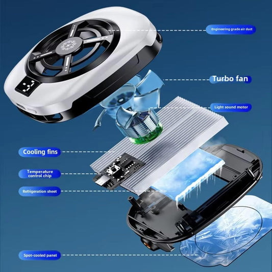 TL16 Semiconductor Cooling Phone Radiator | Rapid Cooling Gaming Fan | 3-Speed Adjustable | RGB LED | USB Charging Mobile Cooler