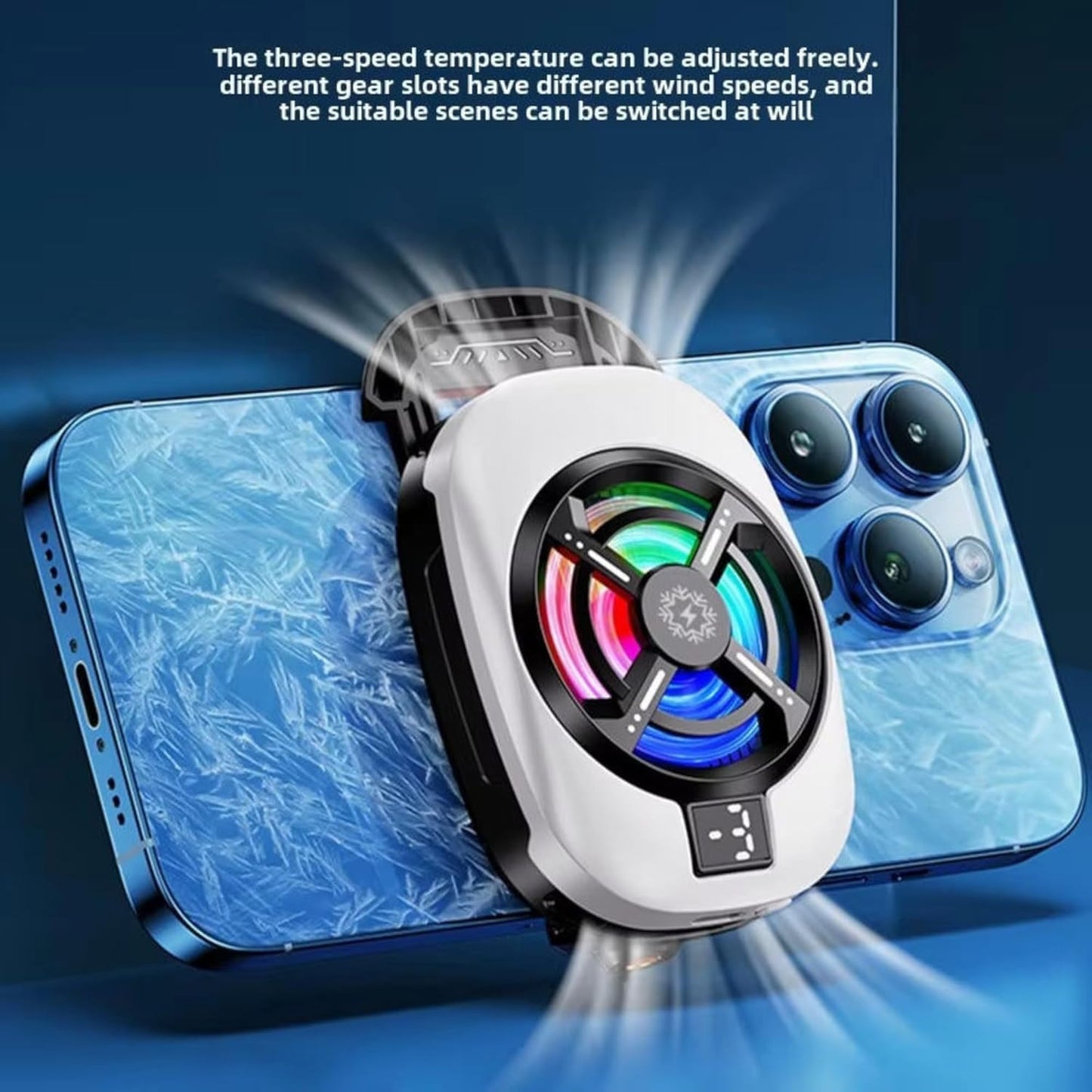 TL16 Semiconductor Cooling Phone Radiator | Rapid Cooling Gaming Fan | 3-Speed Adjustable | RGB LED | USB Charging Mobile Cooler